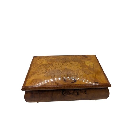 Vtg Reuge Swiss Musical Movement Wood Jewelry Box ~ Ireon Imports ~ Italy - Picture 10 of 15